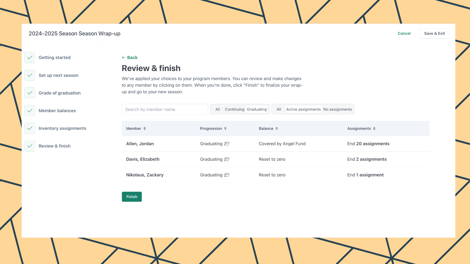 CutTime Season Wrap Up for Fine Arts Admins, Teachers, and Booster Leaders in desktop mode