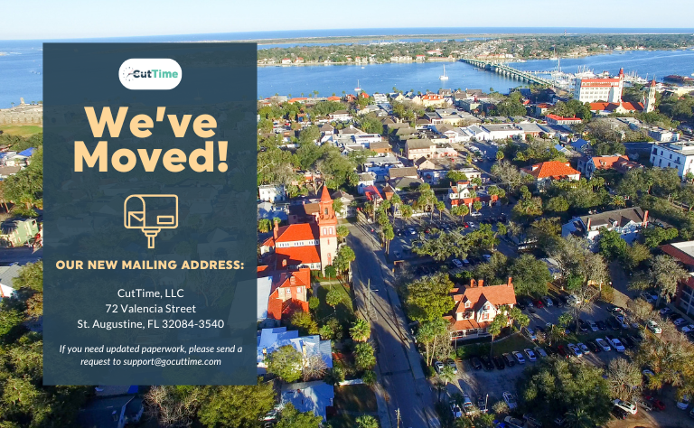 CutTime moved to new offices in downtown Historic Saint Augustine, FL